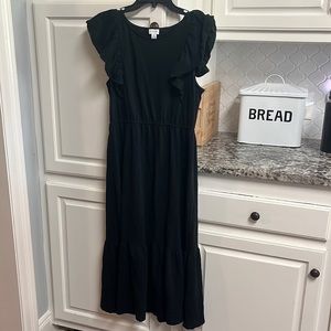 J Crew black cotton maxi dress